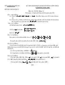 Kỳ thi chọn học sinh giỏi tỉnh lớp 9  năm học 2008-2009 đề thi chính thức môn thi: toán -bảng a