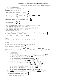 Một số công thức phân tử thường dùng