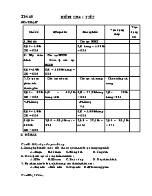 Tiết 60 kiểm tra 1 tiết