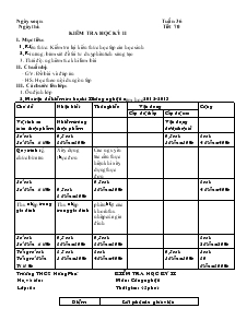 Bài giảng Kiểm tra học kỳ II tuần 36 tiết 70
