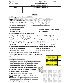 Bài kiểm tra số 2 môn công nghệ 8 (45 phút)