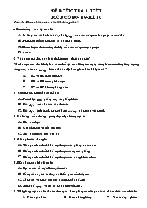 Đề 2 kiểm tra 1 tiết môn công nghệ 10