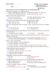 Đề 2 thi trắc nghiệm môn công nghệ 6 thời gian làm bài: 15 phút