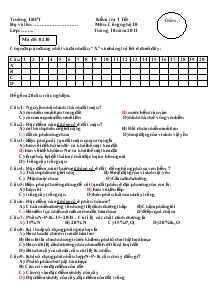 Đề 3 Kiểm tra 1 Tiết Môn: Công nghệ 10