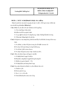 Đề 3 kiểm tra học kì 2 môn công nghệ lớp 7 thời gian làm bài: 45 phút