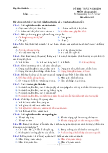 Đề 3 thi trắc nghiệm môn công nghệ 6 thời gian làm bài: 15 phút