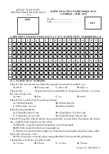 Đề 4 Kiểm tra công nghệ 10 học kì II năm học: 2010 - 2011