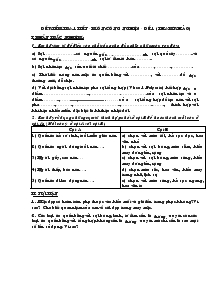 Đề kiểm tra 1 tiết - Môn: công nghệ 6 - đề 1