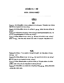 Đề kiểm tra 45 phút môn học : công nghệ lớp 7