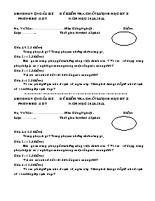 Đề Kiểm Tra Chất Lượng Học Kỳ I Công Nghệ 6