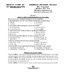 Đề kiểm tra chất lượng học kỳ I môn: công nghệ 7 năm học: 2012 – 2013 thời gian: 45 phút làm bài