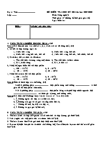 Đề kiểm tra học kỳ 2 (năm học 2007 - 2008) môn: công nghệ 6