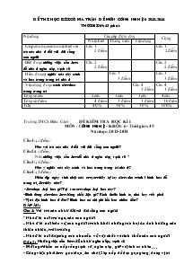 Đề Thi Học Kì I Có Ma Trận Đề Môn Công Nghệ 6 2013-2014