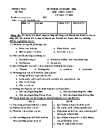 Đề thi học kỳ II (2007 -2008) môn : công nghệ 7