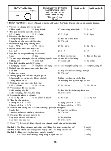 Đề thi học kỳ II môn công nghệ 7 thời gian: 45 phút đề số 1