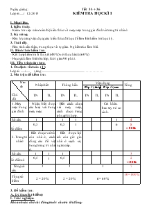 Giáo án Công nghệ 6 - Tiết 35 + 36: Kiểm Tra Học Kì I