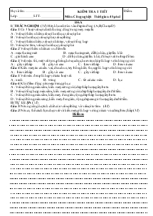 Kiểm tra 1 tiết môn: công nghệ 6 thời gian: 45 phút