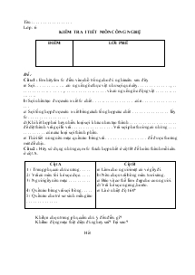 Kiểm tra 1 tiết môn học công nghệ lớp 6