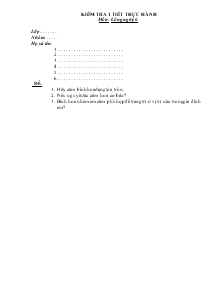 Kiểm tra 1 tiết thực hành môn học: công nghệ 6