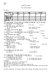 Kiểm Tra 45 Phút Công Nghệ Lớp 6