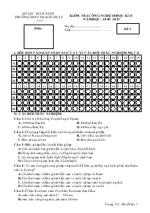 Kiểm tra công nghệ 10 học kì II năm học: 2010 - 2011