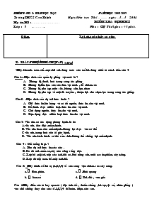 Kiểm tra định kỳ môn : công nghệ 7 - Thời gian : 45 phút