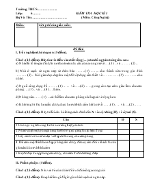 Kiểm tra học kì 1 môn học: công nghệ 6