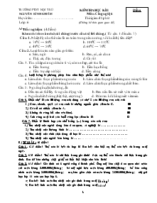 Kiểm tra học kì 2 môn học: công nghệ 6 thời gian: 45 phút