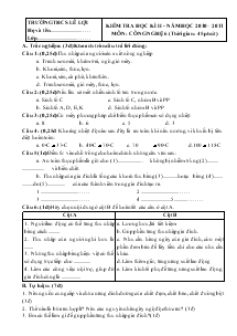 Kiểm Tra Học Kì II - Công Nghệ 6