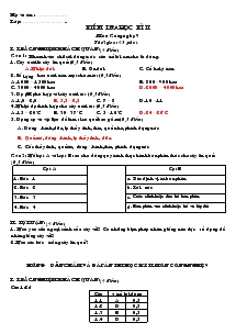 Kiểm Tra Học Kì II Môn Công Nghệ 9