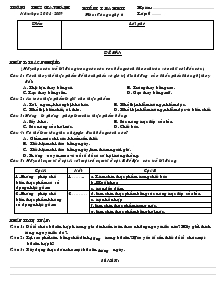 Kiểm Tra Học Kỳ II Công Nghệ 6 - Trường THCS Gia Khánh