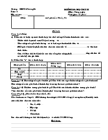 Kiểm Tra Học Kỳ II Công Nghệ 6 - Trường THCS Phùng Xá