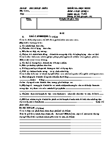 Kiểm tra học kỳ II môn: công nghệ 6 . thời gian: 45 phút