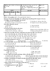 Kỳ thi học kỳ I - Năm học:2011-2012 môn thi : công nghệ 6 thời gian : 45 phút