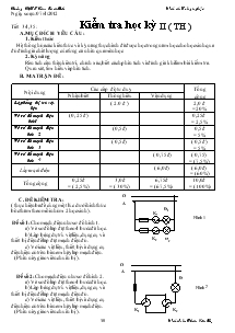 Bài giảng Tiết 34, 35: Kiểm tra học kỳ II