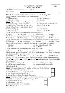 Bài kiểm tra định môn Công nghệ