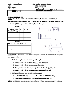 Bài kiểm tra học kì I môn : công nghệ thời gian: 45 phút