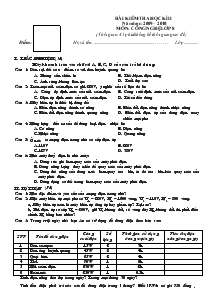 Bài kiểm tra học kì II năm học: 2009 – 2010 môn: Công nghệ lớp 8