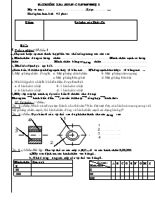 Bài kiểm tra môn: Công nghệ 8