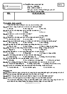 Đề 1 kiểm tra học kỳ II năm học : 2006-2007 môn : công nghệ 9 thời gian : 45 phút