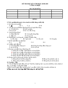 Đề 4 thi học kì I năm học 2010- 2011 công nghệ 9