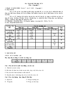 Đề 5 thi học kì II môn: công nghệ 9