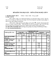 Đề 6 kiểm tra học kì 1 – môn công nghệ lớp 9