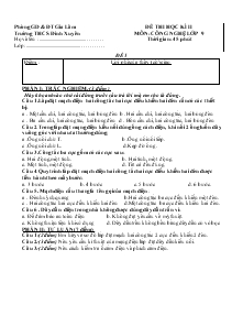 Đề 8 thi học kì II môn: công nghệ lớp 9 thời gian: 45 phút