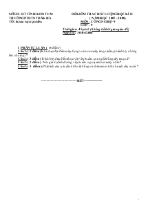 Đề kiểm tra chất lượng học kì II ( năm học 2007 - 2008) môn : công nghệ lớp : 9
