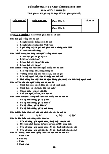 Đề kiểm tra học kì I năm học 2008-2009 môn : công nghệ 9 thời gian : 60 phút ( không kể thời gian phát đề )