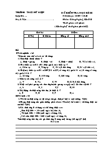 Đề kiểm tra học kì II năm học: 2009 – 2010 môn: Công nghệ, khối 8 - Trường THCS Mỹ Hiệp