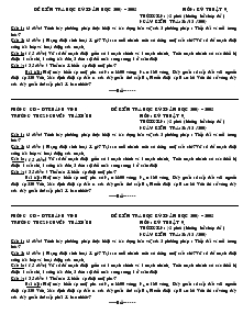 Đề kiểm tra học kỳ 1 năm học 2004 – 2005 môn: kỹ thuật 9