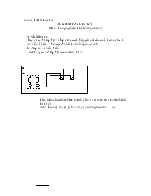 Đề kiểm tra học kỳ I môn : công nghệ 9 ( phần thực hành)