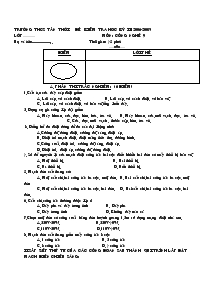 Đề kiểm tra học kỳ II (2006-2007) môn: công nghệ 9 thời gian: 45 phút